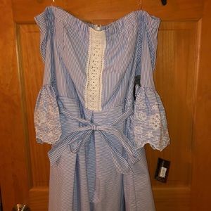 Blue and White Stripped Dress